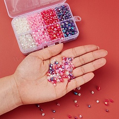 8スタイルの双円錐abカラーメッキ環境に優しい透明アクリルビーズ  ミックスカラー  4~6x4~6mm  穴：1mm&nbsp;TACR-YW0001-37A