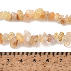 天然石シトリンビーズ連売り  チップ  加熱  4~12mm  穴：0.6mm  30.71''（78cm）〜31.26''（79.4cm）&nbsp;GG-CBAAEDE-A01-A