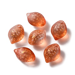 ガラスチャーム  模造果物  レモン  オレンジ  14x10x8mm  穴：1.2mm&nbsp;GLAA-TAC0008-07C