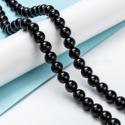 ナチュラルブラックオニキスビーズ連売り  染め＆加熱  釉薬  ラウンド  10mm  穴：2mm  約39個/連  14.96インチ（38cm）&nbsp;G-Z024-02A