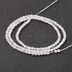 天然レインボー ムーンストーン ビーズ 連  ラウンド  多面カット  3mm  穴：0.8mm  約127個/連  15.7インチ（40cm）&nbsp;X-G-G680-53