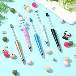 動物 DIY ビーズペン作成キット  プラスチックボールペンとペンリフィルを含む  ラインストーン＆アクリル＆シリコンビーズ  合金ペンダント  フェイクスエード  合金の留め金  ミックスカラー  148x12mm&nbsp;DIY-FS0009-45