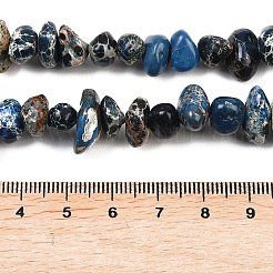 ナチュラルインペリアルジャスパービーズ連売り  ナゲット  染め  ブルー  8~16x4~10mm  穴：1mm  約15.7インチ&nbsp;G-I123-05B