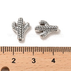 チベット風合金ビーズ  カドミウムフリー＆鉛フリー  サボテン  アンティークシルバー  12x9.5x3mm  穴：1.2個/ 1478グラム約1000mm&nbsp;FIND-C043-024AS