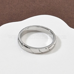 304ステンレススチール製指輪（女性・男性用）  ステンレス鋼色  3.5mm  内径：18mm&nbsp;RJEW-F189-02P