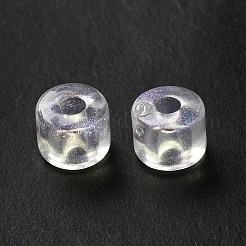 透明なアクリルビーズ  銀粉末と  コラム  透明  6.5x5.5mm  穴：2mm  約2800個/500g&nbsp;OACR-L013-019