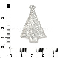 クリスマステーマの合金ペンダント  カドミウムフリー＆鉛フリー  プラチナ  クリスマスツリー  38.5x26x2.5mm  穴：1x3mm  約315個/1000g&nbsp;FIND-L022-01C-P