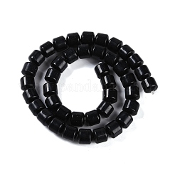 天然石オブシディアンビーズ連売り  コラム  10x10mm  穴：1.4mm  約40個/連  15.47インチ（39.3cm）&nbsp;G-L604-E05-01
