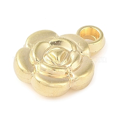 CCBプラスチックペンダント  花  ゴールドカラー  19.5x15.5x6mm  穴：3mm&nbsp;FIND-U003-04G