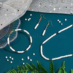 天然トロチッドシェル/トロカスシェルビーズ連売り  コラム  ホワイト  3.5~4x2~2.5mm  穴：0.8mm  約176個/連  15.94''（40.5センチメートル）&nbsp;PEAR-NB0001-13
