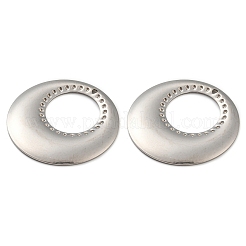 変色しない304ステンレススチールペンダント  フラットラウンドのチャーム  ステンレス鋼色  32x2.5mm  穴：1.4mm&nbsp;STAS-D021-01A-02P