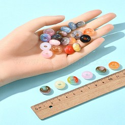 36個3スタイルレジンヨーロピアンビーズ  大穴ビーズ  混合スタイル  ロンデル  ミックスカラー  13.5x8mm  穴：5mm  12個/カラー&nbsp;RESI-FS0001-72