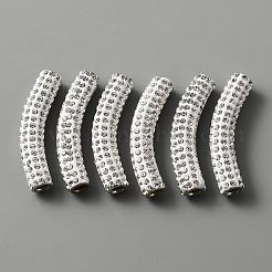 亜鉛合金ラインストーンビーズ  チューブ  ホワイト  13x45x8mm  穴：4mm&nbsp;FIND-WH0146-02B