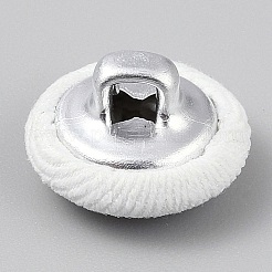 1穴布ボタン  アルミパーツ  フラットラウンド  ホワイト  12.5x8mm  穴：2mm&nbsp;BUTT-WH20002-04A-02