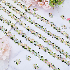 15 ヤードの花ポリエステル刺繍レースリボン  洋服アクセサリーデコレーション  淡黄色  3/4インチ（20mm）&nbsp;OCOR-WH0070-77B