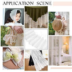 5ヤードの花柄ポリエステルレース生地  服装アクセサリー  ホワイト  15.5cm&nbsp;DIY-BC0013-19