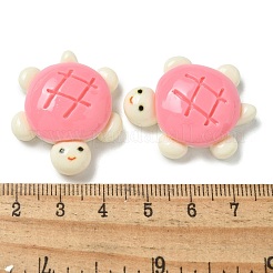 オペーク樹脂カボション  ジュエリー作りのための  カメ  ショッキングピンク  32x26x10.5mm&nbsp;RESI-M047-01H
