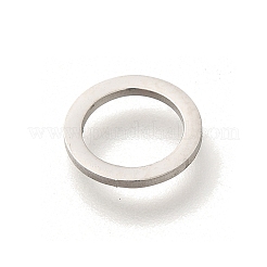 304ステンレススチールチャーム  レーザー切断  ステンレス鋼色  リング  10x10x1mm  穴：7.5mm&nbsp;STAS-S144-01P-E