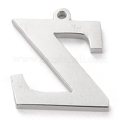 変色防止304ステンレススチールレターペンダントラインストーンセッティング  ステンレス鋼色  文字.z  Z：16x14x1.5mm  穴：1.2mm  1.6mmのラインストーンに適する&nbsp;LS-STAS-J028-01Z