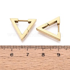 304ステンレススチールフープピアス  三角形  イオンプレーティング（ip）  18KGP本金メッキ  14x15~16x3mm&nbsp;STAS-T074-39G-B