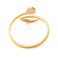 女性用304ステンレススチールオープンカフリング  音符  18KGP本金メッキ  内径：19mm&nbsp;RJEW-N048-05G