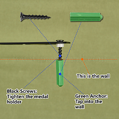 ファッション鉄メダルハンガーホルダー  ディスプレイウォールラック  ネジ付き  走行模様  150x400mm  穴：5mm&nbsp;ODIS-WH0037-090