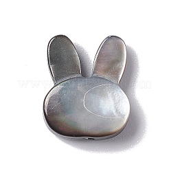 天然な黒リップシェルビーズ  シーシェルビーズ  縦穴  兎  10.5x12x3mm  穴：0.8mm&nbsp;BSHE-C003-02A