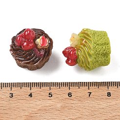 オペーク樹脂カボション  模造食品  ケーキ  ミックスカラー  22~23x20.5~22x20.5~21mm&nbsp;CRES-A063-02