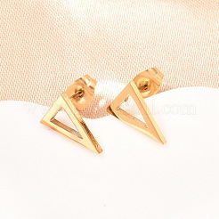 幾何学模様の304ステンレススチール製スタッドピアス 4ペア  混合図形  ゴールドカラー  5~10.5x5~6.5mm&nbsp;EJEW-G469-03G