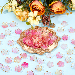 アクリルビーズキャップ150個  5  - 花びらの花  ショッキングピンク  17.5x18x5mm  穴：1.2mm&nbsp;OACR-DC0001-31A