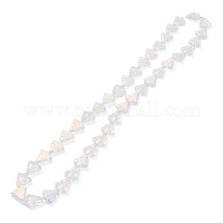 透明電気メッキガラスビーズ連売り  虹メッキ  クリスマスツリー  クリアAB  15.5~16x14.5~15x4.5~5mm  穴：1mm  約40個/連  25.20~ 25.59（64~65センチメートル）&nbsp;EGLA-C002-AB01