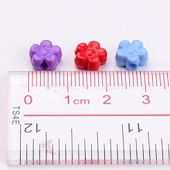 ソリッドカラーアクリルビーズ  花  ミックスカラー  8.5x9x4mm  穴：2mm&nbsp;X-SACR-R807-M