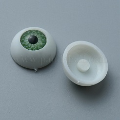 プラスチッククラフト目  中空の眼球  人形作りアクセサリー  半円  グリーン  16x8mm&nbsp;DOLL-WH0005-04C