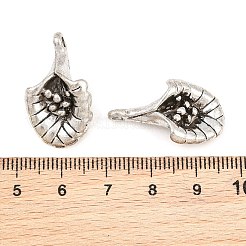 合金のチベット風チャーム  花のチャーム  アンティークシルバー  26x15x6mm  穴：2.5mm&nbsp;AL-CBAAECB-01AS-B