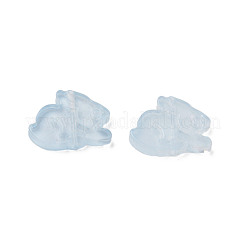 透明ガラスビーズ  兎  ライトブルー  14.5x19x3.5mm  穴：1mm&nbsp;GLAA-Q092-03-D02