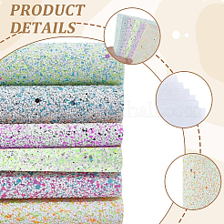 6個 6色 PVC＆合成皮革生地  グリッターパウダー付き  DIYクラフト用品  ミックスカラー  33x20cm  1pc /カラー&nbsp;DIY-CL0001-31