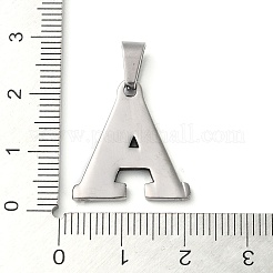 304ステンレスペンダント  アンティークシルバー  レターチャーム  a～zの文字  20.5~21x14.5~22x2mm  穴：7x3.2mm&nbsp;STAS-D014-01P