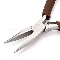 鋼のアクセサリーのペンチ  針の鼻プライヤー  プラスチック製のハンドル付き  サドルブラウン  12x8.5x1cm&nbsp;PT-G003-05