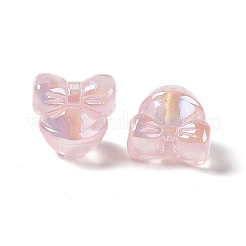 UVメッキレインボー虹色アクリルビーズ  ちょう結びのベル形  ミックスカラー  17x17.5x14mm  穴：3.5mm&nbsp;X-PACR-M003-07