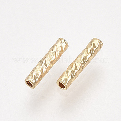 真鍮ファンシーカットビーズ  カドミウムフリー＆ニッケルフリー＆鉛フリー  コラム  18KGP本金メッキ  7x1.5mm  穴：0.8mm&nbsp;KK-S348-432