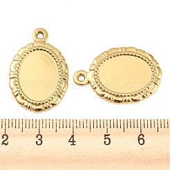 304ステンレススチールペンダントカボションセッティング  オーバル  18KGP本金メッキ  トレイ：16x12.5mm  27x18x2mm  穴：1.6mm&nbsp;STAS-I202-12G