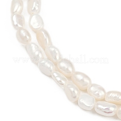 天然養殖淡水パールビーズ連売り  研磨両側  グレード4 A  貝殻色  3~4mm  穴：0.7mm  約74~77個/連  13.86~13.98''（35.2~35.5センチメートル）&nbsp;PEAR-P064-20E-03A