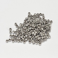 PVD真空メッキ真鍮波形丸型スペーサービーズ  長持ちメッキ  プラチナ  3x2mm  穴：1mm&nbsp;KK-I598-24P-RS