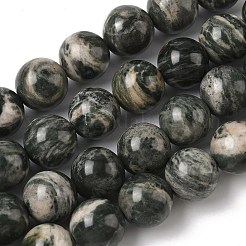 天然石ゼブラジャスパービーズ連売り  ラウンド  14~14.5mm  穴：1.4mm  約28~30個/連  15.47~16.65''（39.3~42.3センチメートル）&nbsp;G-F818-A08-14mm-01