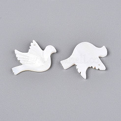 天然淡水貝の彫刻ペンダント  鳥のチャーム  乳白色  20x24~25x2~2.5mm  穴：1.2mm&nbsp;BSHE-T014-30
