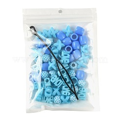 アクリルヘアブレイディングツイストスタイリングツールセット  ヘアドレッドヘアジュエリー  ディープスカイブルー  11.5mm  穴：5mm&nbsp;DIY-FZC0002-01C