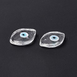 手作りのナザールボンジュウランプワーク カボション  馬の目  透明  21~22x13~13.5x3.5mm&nbsp;LAMP-F025-06A