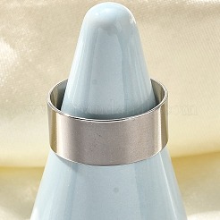 316サージカルステンレススチールオープンカフリング  女性用ワイドバンドリング  ステンレス鋼色  8mm  調整可能&nbsp;RJEW-F170-01P-02
