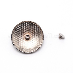 1穴合金＆キャットアイターコイズ装飾リベット  リーフ柄付きのフラットラウンド  DIYの荷物とハードウェアアクセサリー用  レッド  30x11~11.8mm  穴：2.5mm&nbsp;PALLOY-WH0092-10C-P