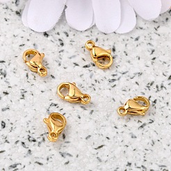 研磨された316サージカルステンレススチールのカニカン  オウムトリガークラスプ  24KGP本金メッキ  13x9x4mm  穴：1.5mm&nbsp;STAS-R072-14A-G